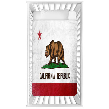 California State Flag Painted On Baby Crib Comforter