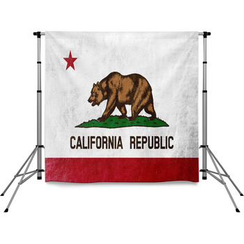 California State Flag Painted On Pole Pocket Backdrop