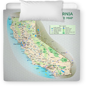 California State Map Roads Cities Toddler Comforter
