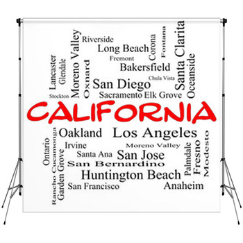 California State Word Cloud Custom Size Backdrop