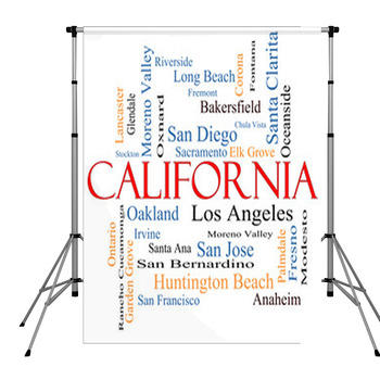 California State Word Cloud Concept Pole Pocket Backdrop