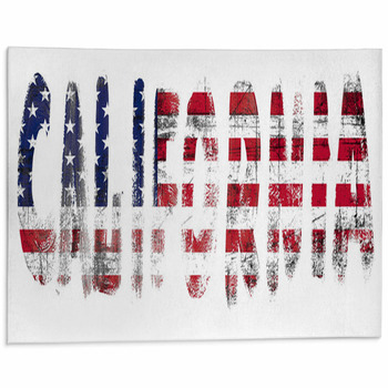 California Text Grunge Style Area Rug