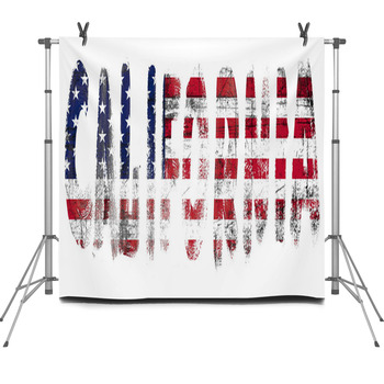 California Text Grunge Style Fleece Backdrop