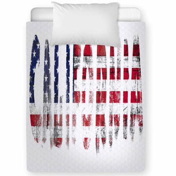 California Text Grunge Style Toddler Comforter