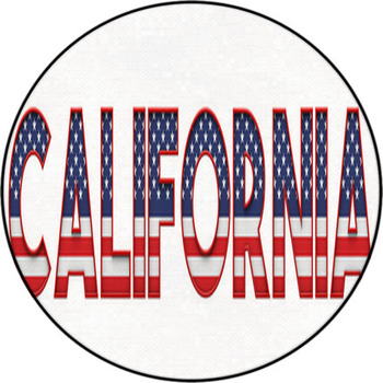 California Usa State Made From Starts And Round Rug