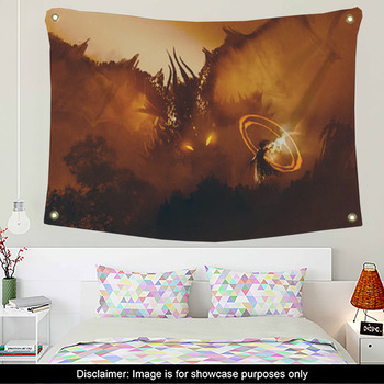 Dragon Tapestry, Art Wall Hanging, Gamer Home Decor – dnds