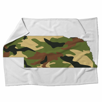 Camo Texture In Map Nebraska Fleece Blanket