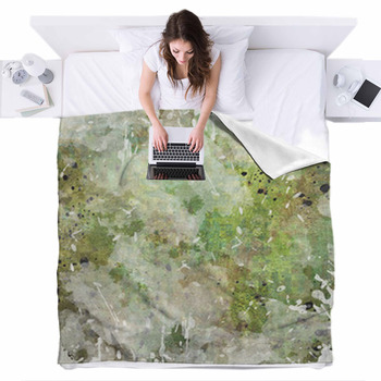 Camouflage Military Background Fleece Bed Blanket