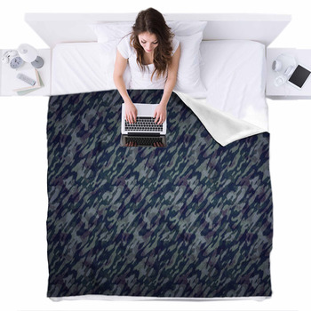 Camouflage Pattern Background - A Fleece Bed Blanket