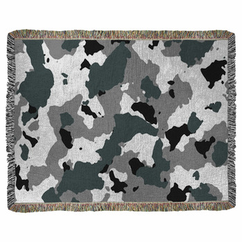 Camouflage Pattern Background And Woven Throw Blanket