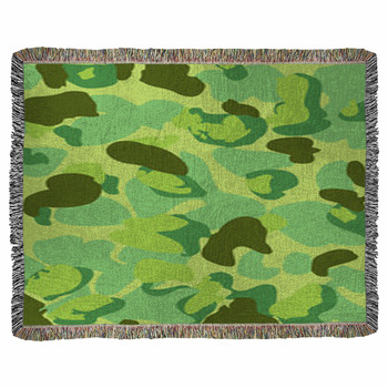 Camouflage Pattern Background Woven Throw Blanket