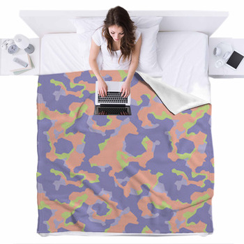 Camouflage Pattern Fleece Bed Blanket