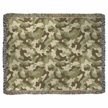 Camouflage Seamless Pattern Woven Throw Blanket