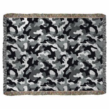 Camouflage Seamless Pattern Woven Throw Blanket