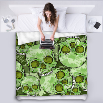 Camouflage Skull Pattern Fleece Blanket