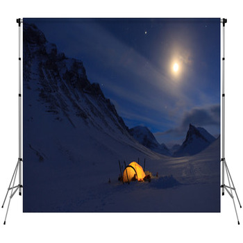 Camping In The Mountains Fleece Backdrop
