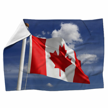 Fuzzy Flags Fleece Canada Flag Blanket 80"x50" L@@K NEW W/ FACTORY DEFECTS L@@K 