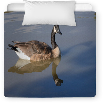 Canada Goose Swimming On Lake Toddler Comforter