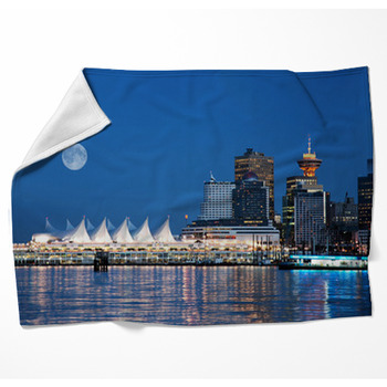Canada Place, Vancouver, BC, Canada Woven Throw Blanket