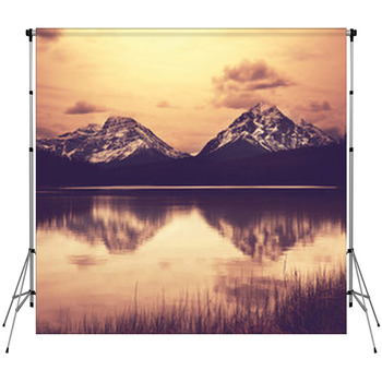 Canadian Mountains Fleece Backdrop