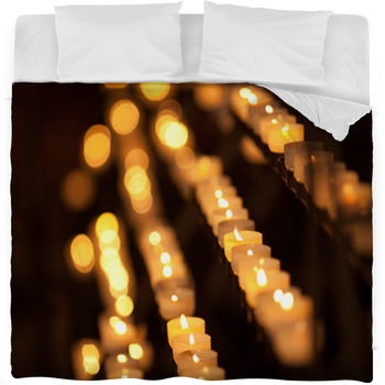 Candles In Temple Fleece Bed Blanket