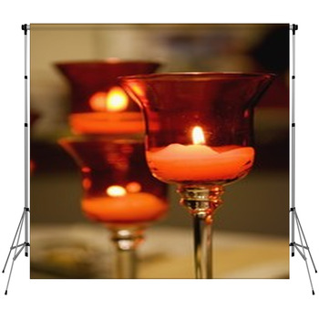 Candles Lit In A Glass Candle Holder Fleece Backdrop