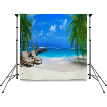 Caraibean Beach Ponton 06 Pole Pocket Backdrop