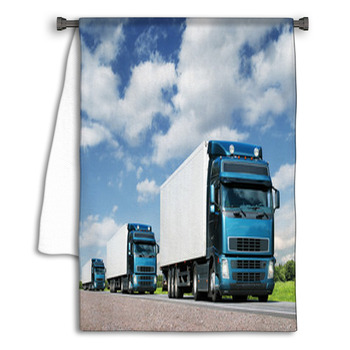 Caravan Of  Trucks On Highway, Cargo Towel
