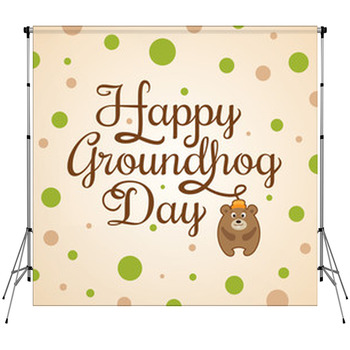 Card For Groundhog Day Fleece Backdrop