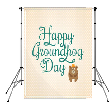 Card For Groundhog Day Pole Pocket Backdrop