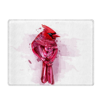 Cardinal Red Bird Watercolor Vector Isolated On  Bath Mat