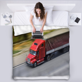 Cargo Truck Fleece Blanket