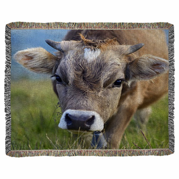 Carpathian Cow Woven Throw Blanket