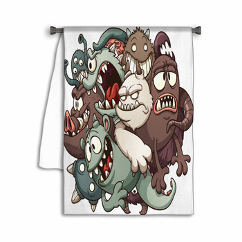 Cartoon Ball Of Monsters Vector Clip Art Towel