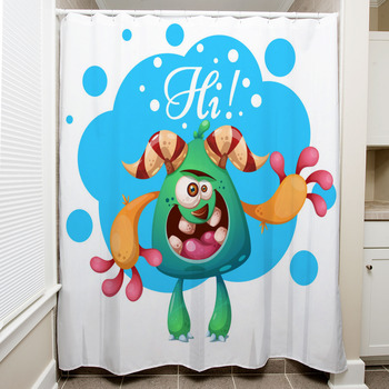 Cartoon Monster Characters Hi Heello Shower Curtain