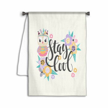 Cartoon Owl And Lettering Towel