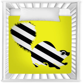 Cartoon Striped Skunk Baby Crib Comforter