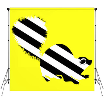 Cartoon Striped Skunk Fleece Backdrop