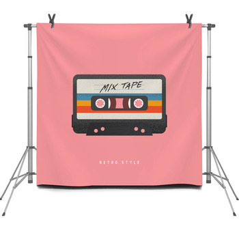 Cassette With Retro Label As Vintage Fleece Backdrop