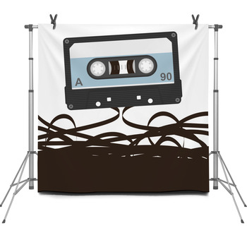 Cassette With Unwound Film Vector Fleece Backdrop