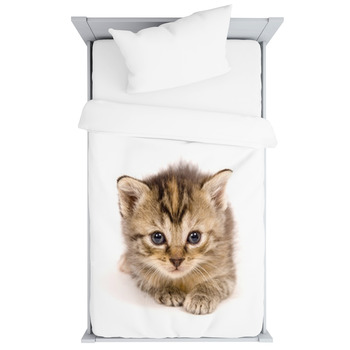Cat At Rest On White Background Toddler Duvet