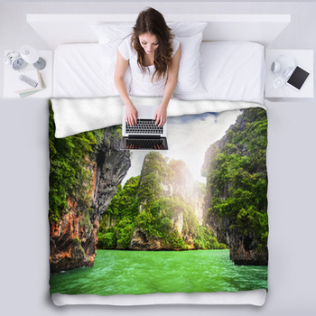 Cave Rocks On Railay Beach Fleece Blanket
