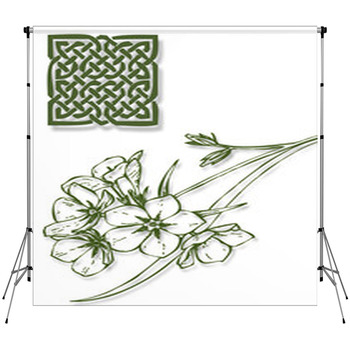 Celtic And Irish Print Fleece Backdrop
