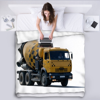 Cement Mixer Truck Fleece Blanket