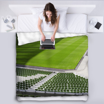 Chairs In A Rugby Stadium,Aviva Fleece Blanket