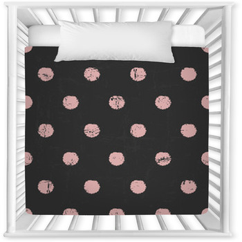 Chalkboard Polka Dots Pattern Baby Crib Comforter
