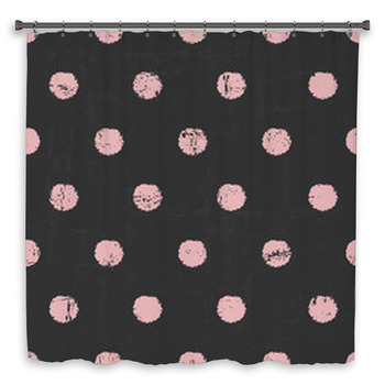Chalkboard Polka Dots Pattern Custom Size Shower Curtain