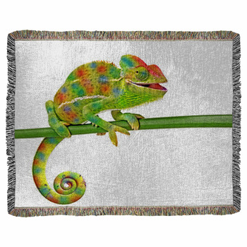 Chamaeleo Calyptratus, Female, Woven Throw Blanket