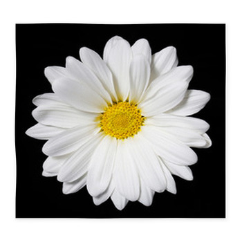 Chamomile Flower Over Black Custom Size Floor Mat