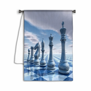 Chess Surreal Background With Sky And Chessboard Towel